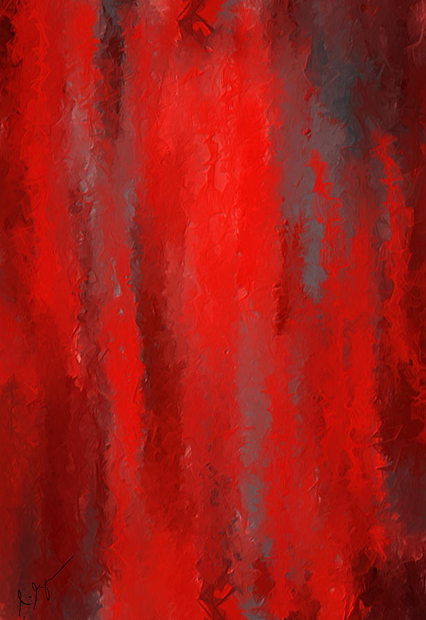 Red And Bold - Red And Gray Art Painting