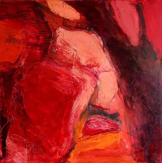 Abstract Painting - Red and Branching by Linda Bussell Abstract Painting - Red and Branching by Linda Bussell