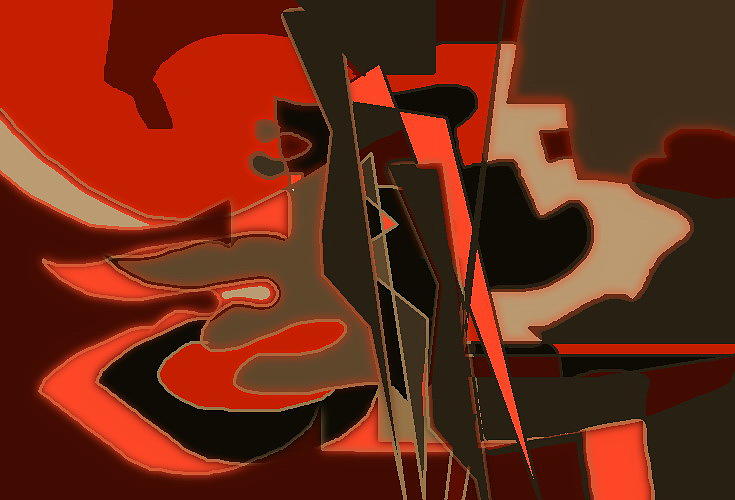 Cubism Digital Art - Red And Gray by Therese AbouNader