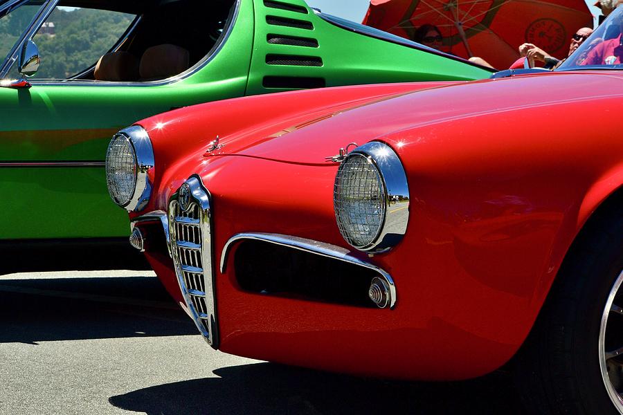 Red and Green Alfa Romeos Photograph by Dean Ferreira