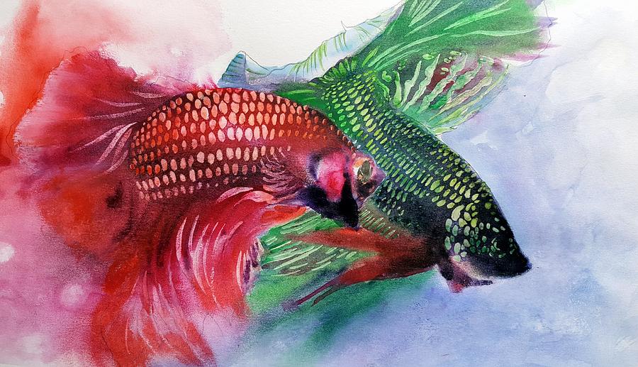 Red and Green Painting by Betta Painter - Fine Art America