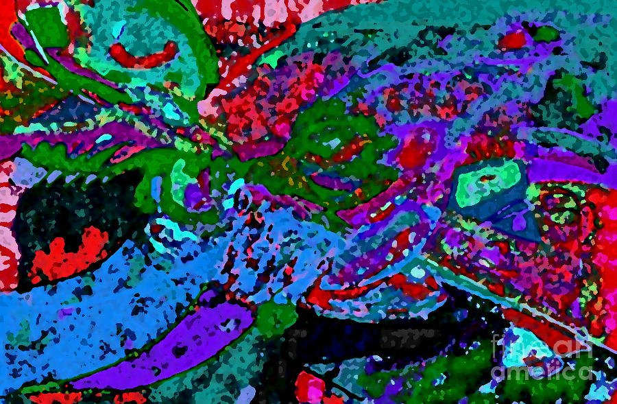 Card Digital Art - Red and Green Crossing by Beebe Barksdale-Bruner Card Digital Art - Red and Green Crossing by Beebe Barksdale-Bruner