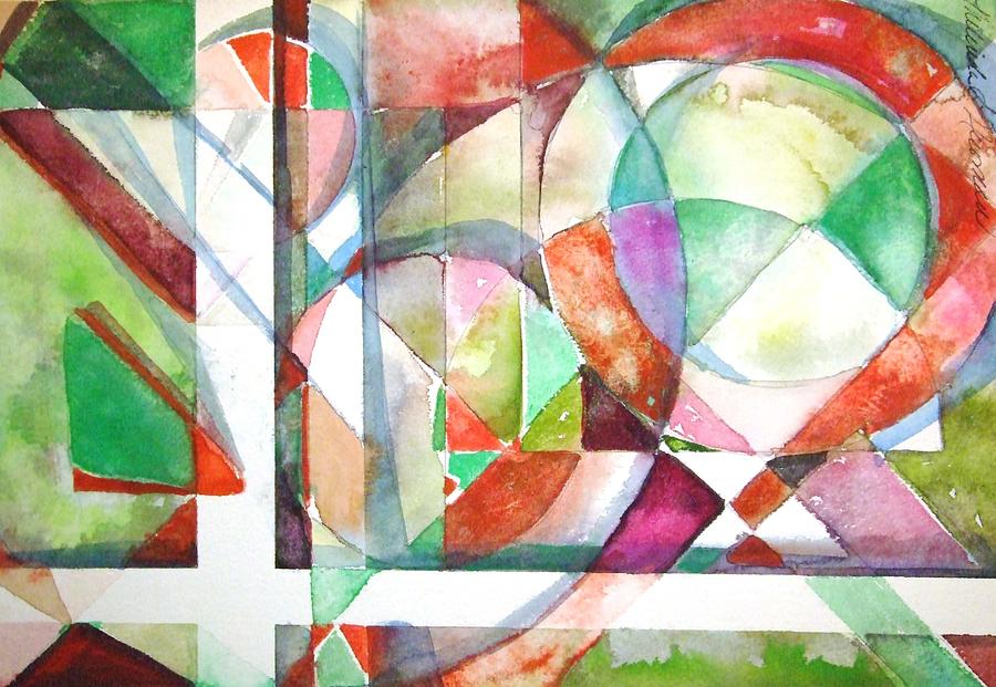 Red and Green Painting by Mindy Newman