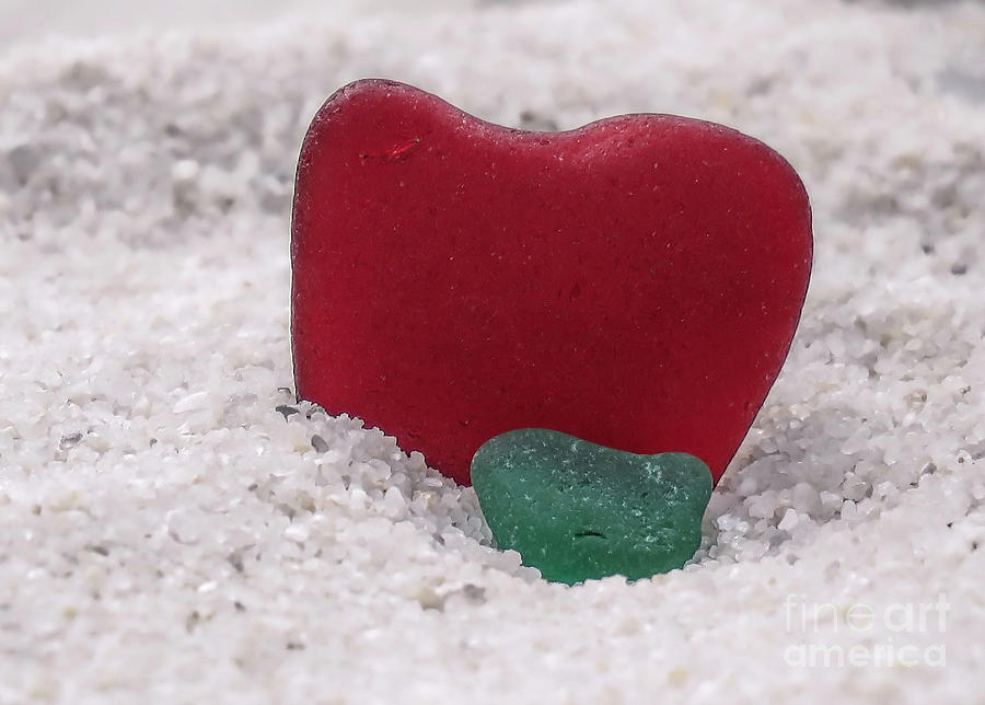 Red and Green Sea Glass  Photograph by Janice Drew