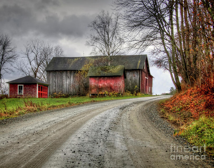 Barns Photograph - Red and Grey Barns by Diana Nault