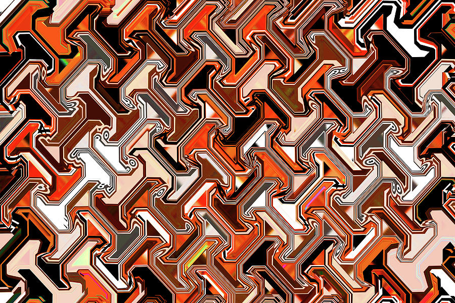 Red And Grey Weave Abstract #4 Digital Art by Tom Janca