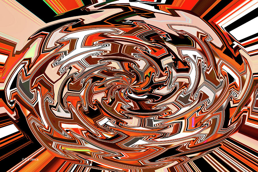 Red And Grey Weave Abstract #6 Digital Art by Tom Janca