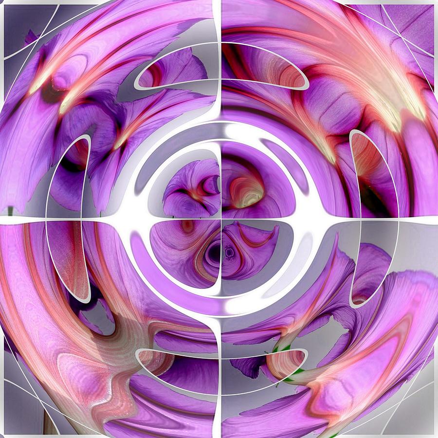 Red and Lilac Abstract Collage Digital Art by Taiche Acrylic Art