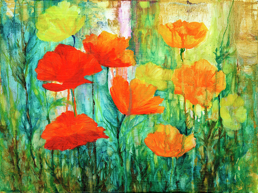 Red and Orange Poppies1 Painting by Peggy Wilson | Fine Art America