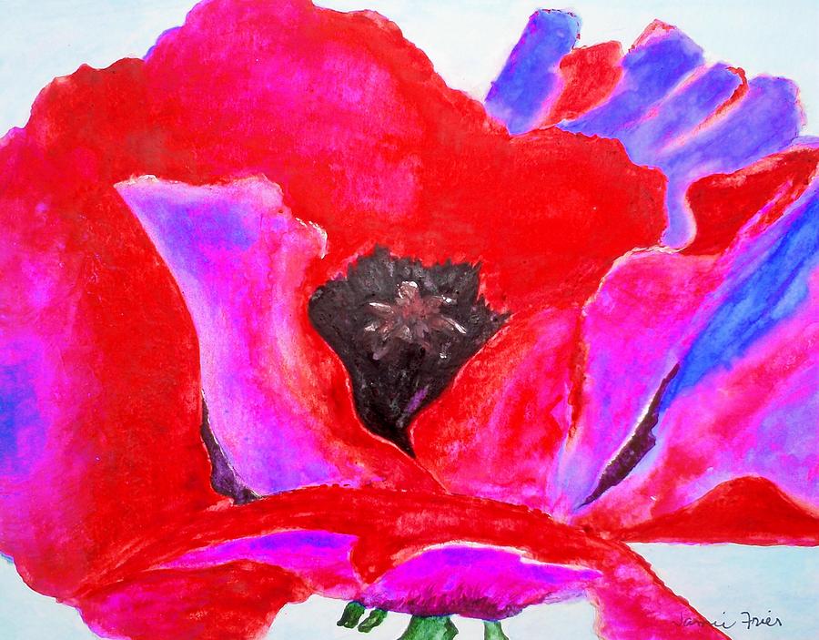 Red and Purple Poppy Digital Art by Jamie Frier