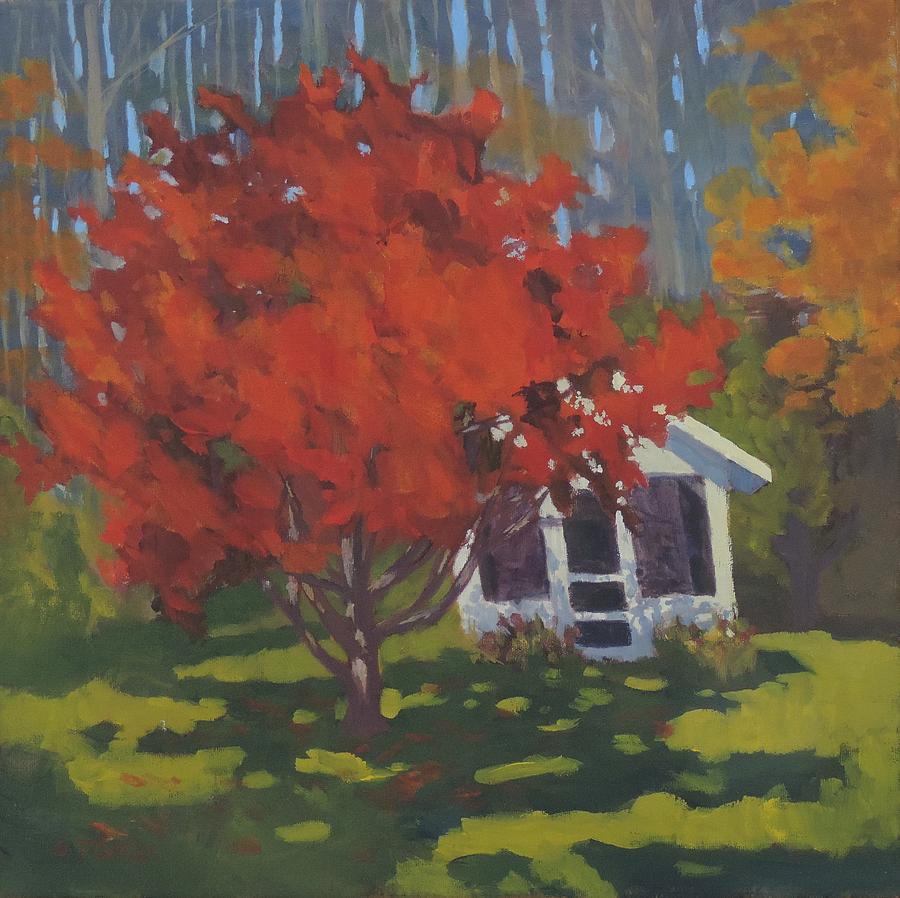 Red and Shed Painting by Bill Tomsa