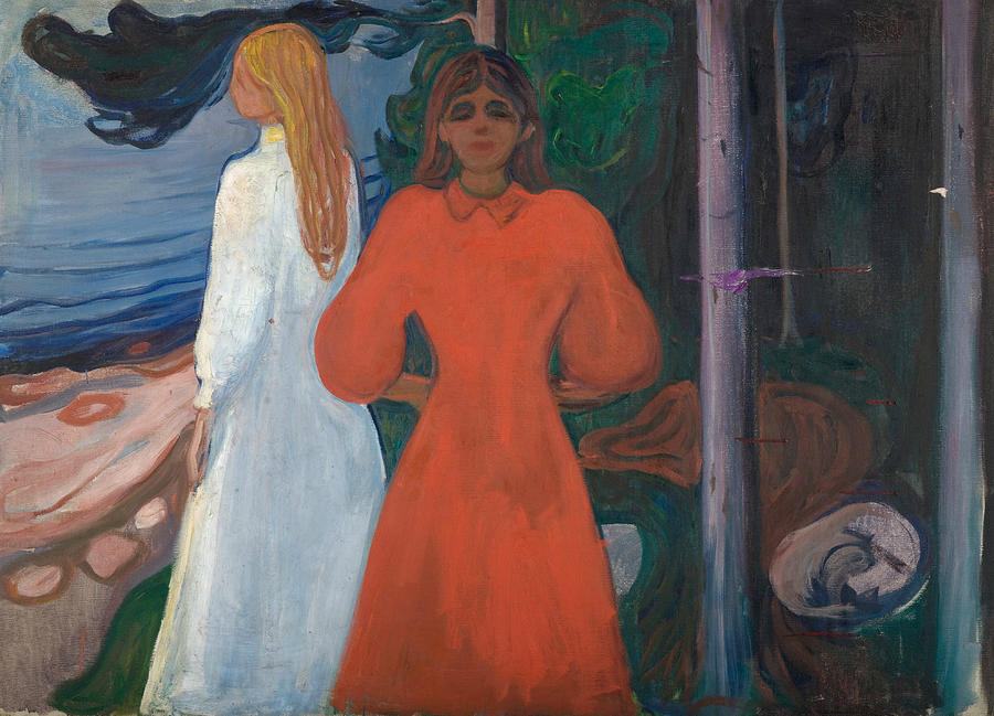 Red and White Painting by Edvard Munch