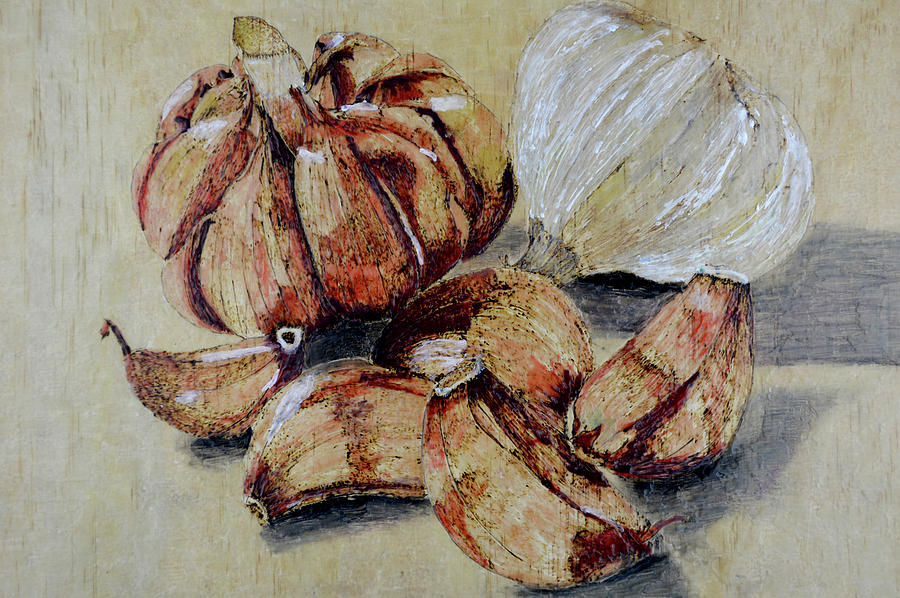 Red And White Garlic Painting