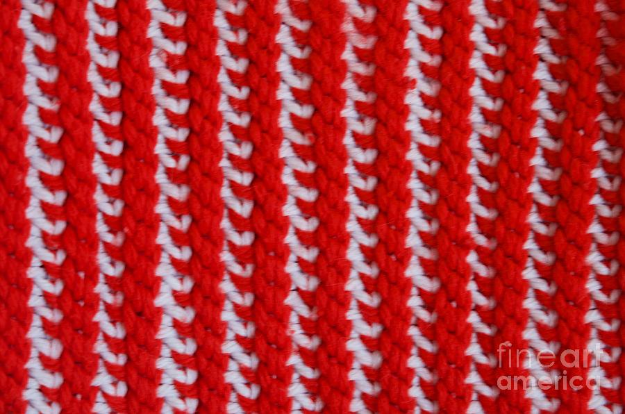 Abstract Photograph - Red and White Knit by AnnaJo Vahle