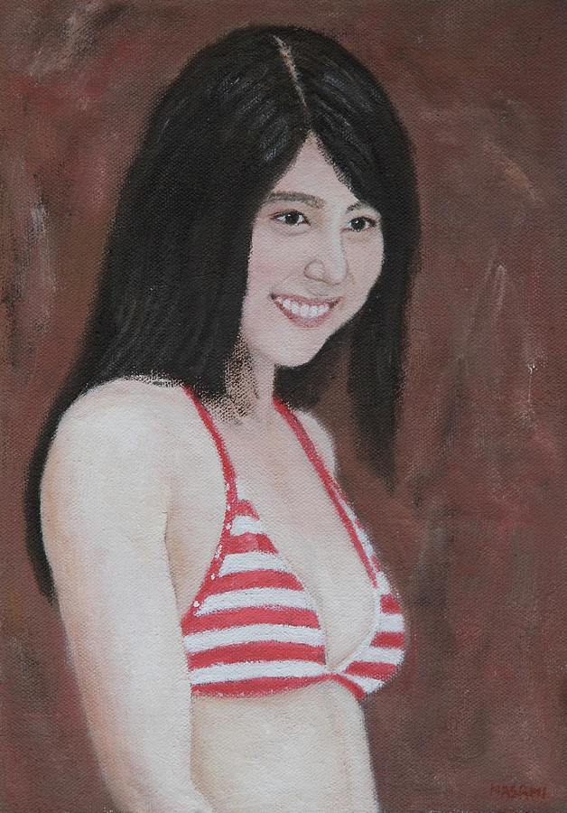 Red and white Painting by Masami Iida