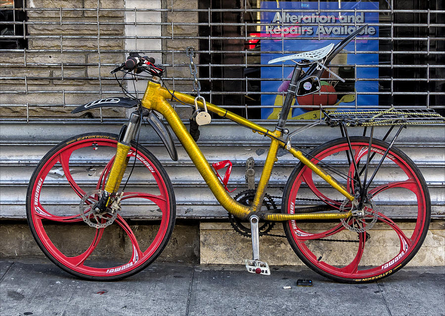 yellow and red bike