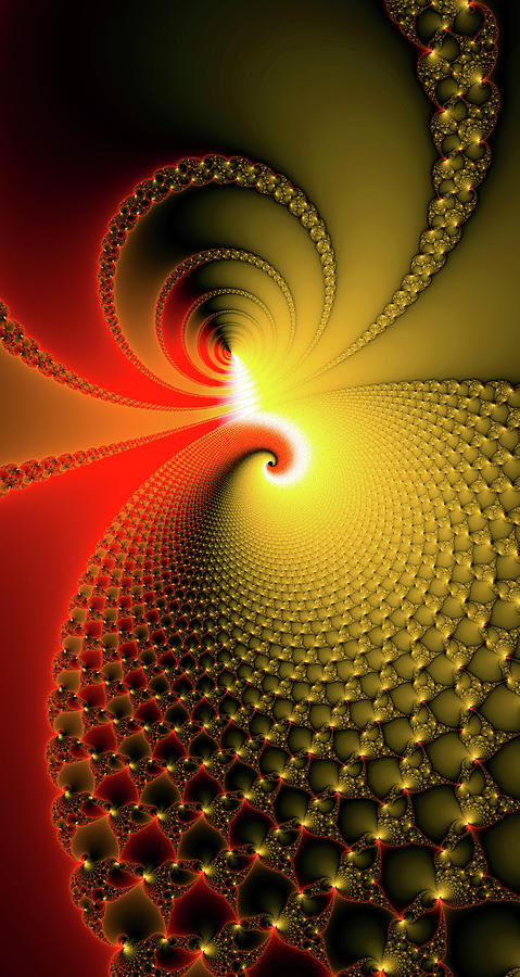 Red and yellow Fractal Spirals vertical Photograph by Matthias Hauser