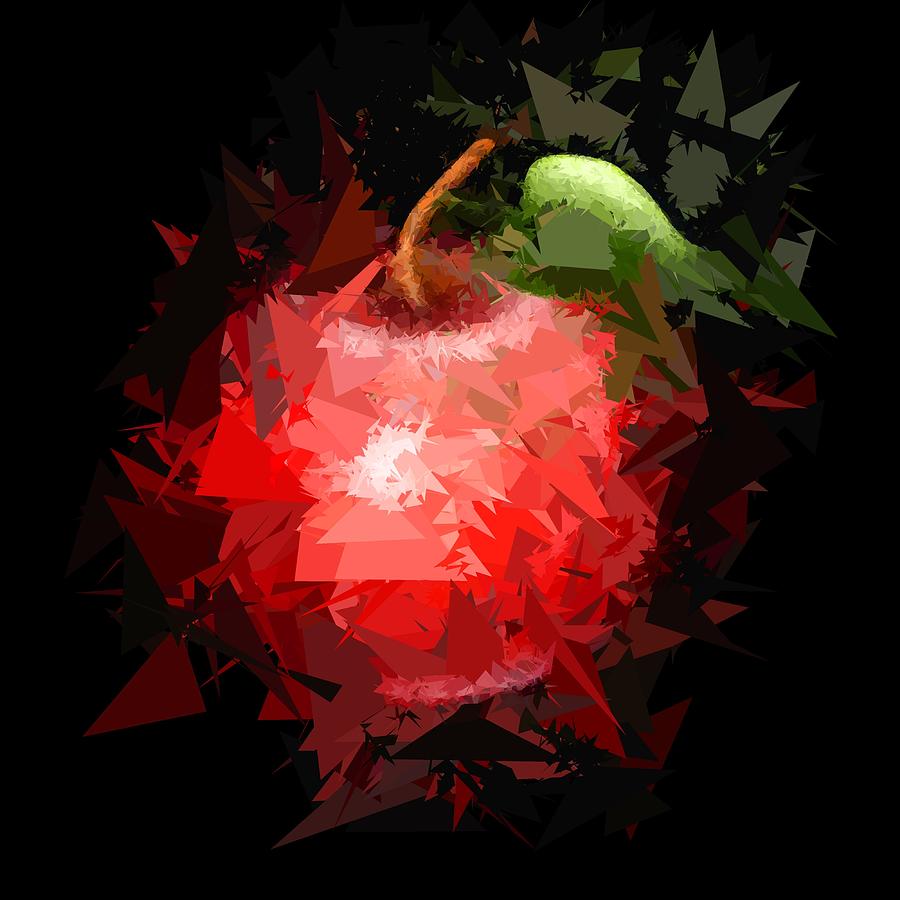 Abstract Mixed Media - Red Apple Abstract by David Dehner