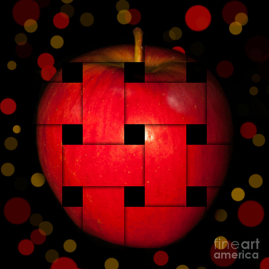 Abstract Photograph - Red Apple  by Barbara Dudzinska
