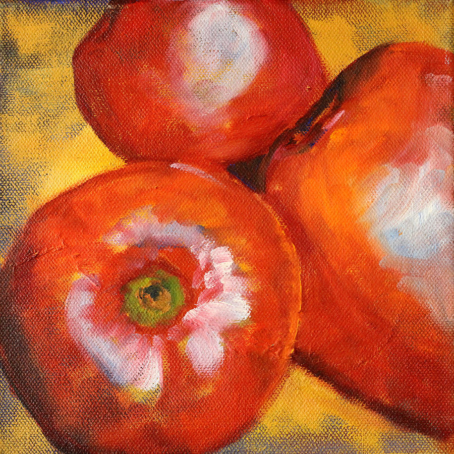 Red Apple Jumble Painting by Nancy Merkle