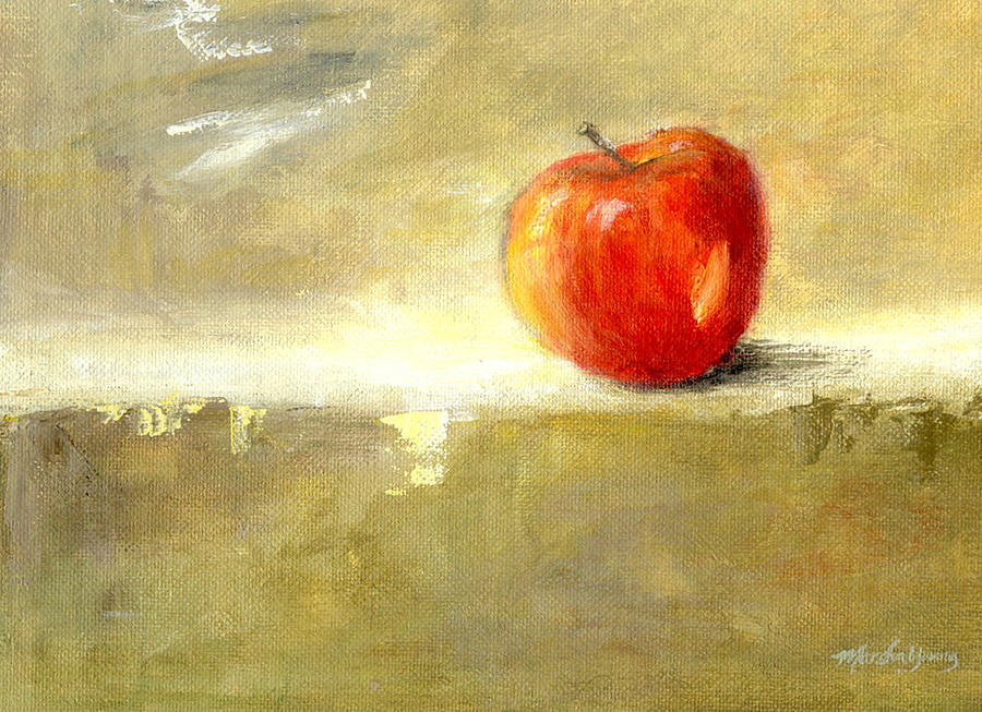 Red Apple Painting by Marsha Young