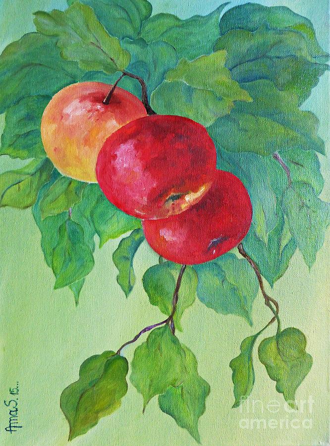 Red Apples Painting by Amalia Suruceanu