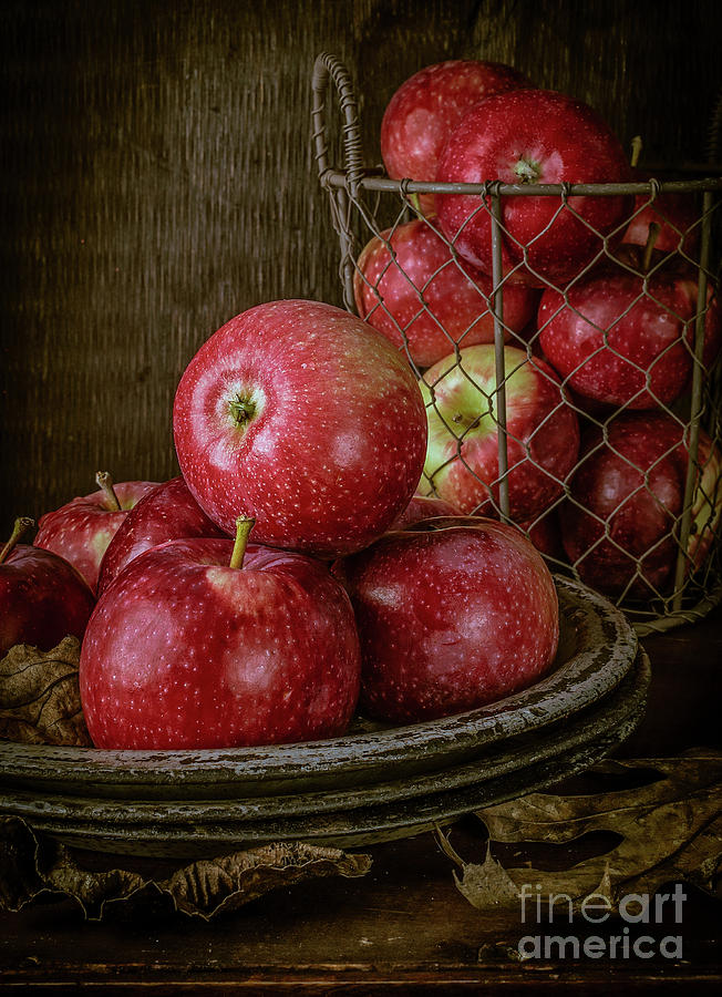 Apple Photograph - Red Apples in the Barn by Edward Fielding