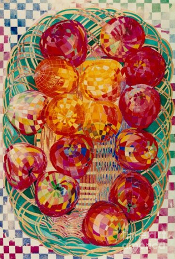 Apple Painting - Red Apples Naturmort by Rumyanka Bozhkova