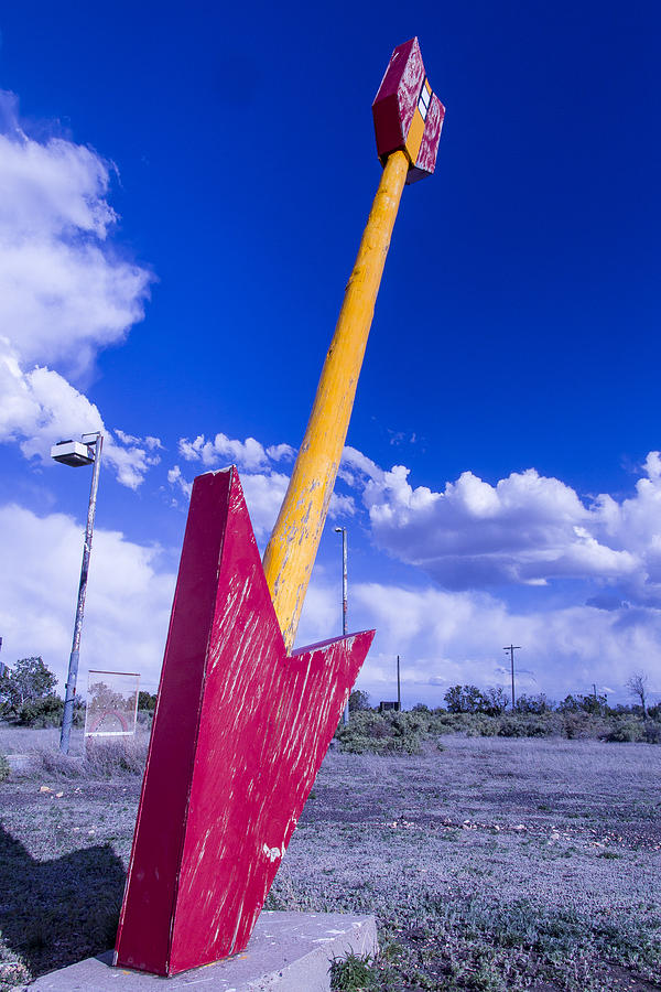 Sign Photograph - Red Arrow 2 by Garry Gay