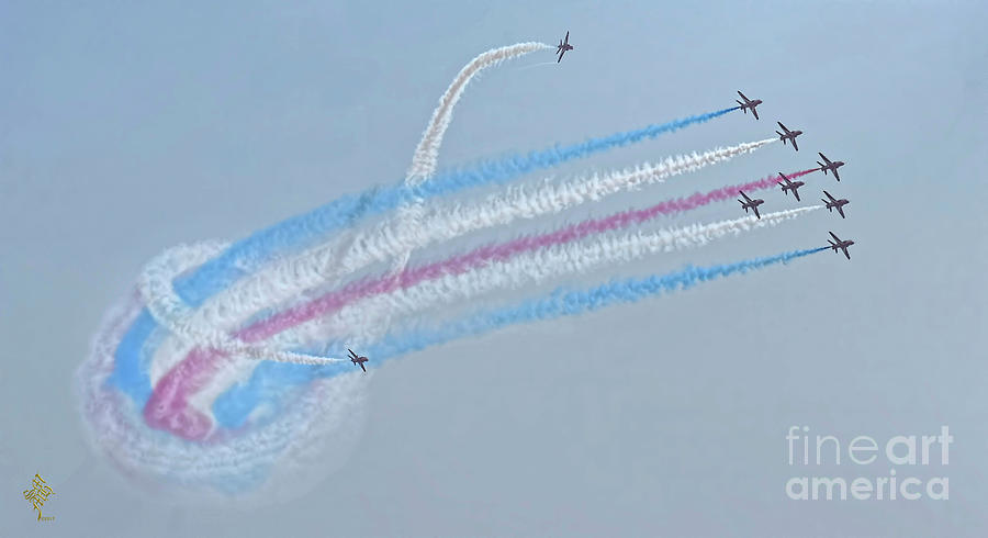 Red Arrows  A Painting in the Sky Photograph by Syed Muhammad Munir ul Haq