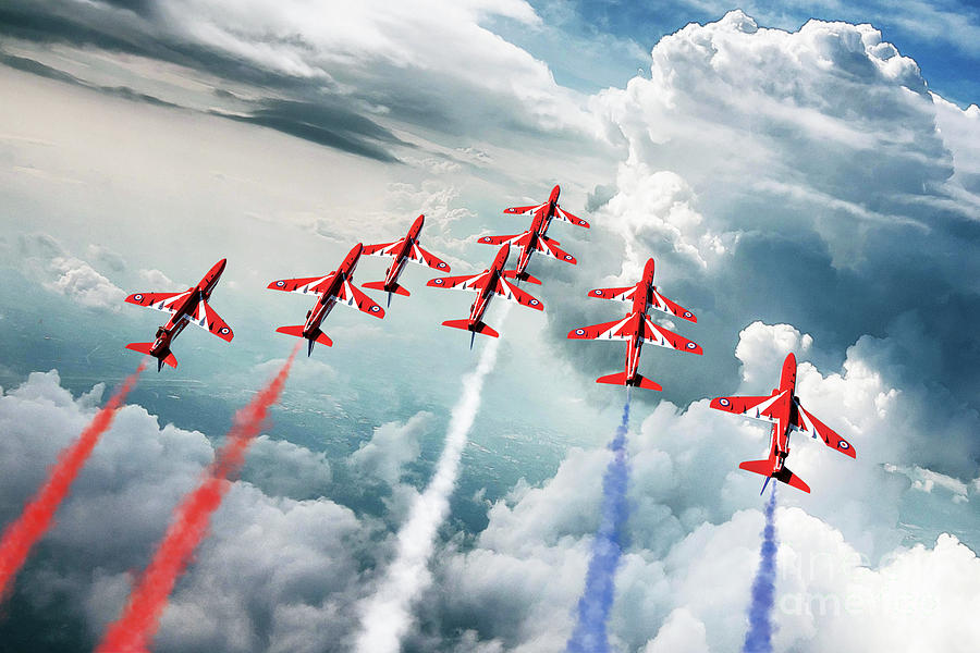Red Arrows Aerobatics Digital Art by Airpower Art