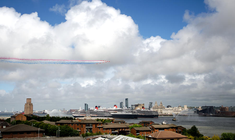 Red Arrows and the Three Queens Photograph by Spikey Mouse Photography