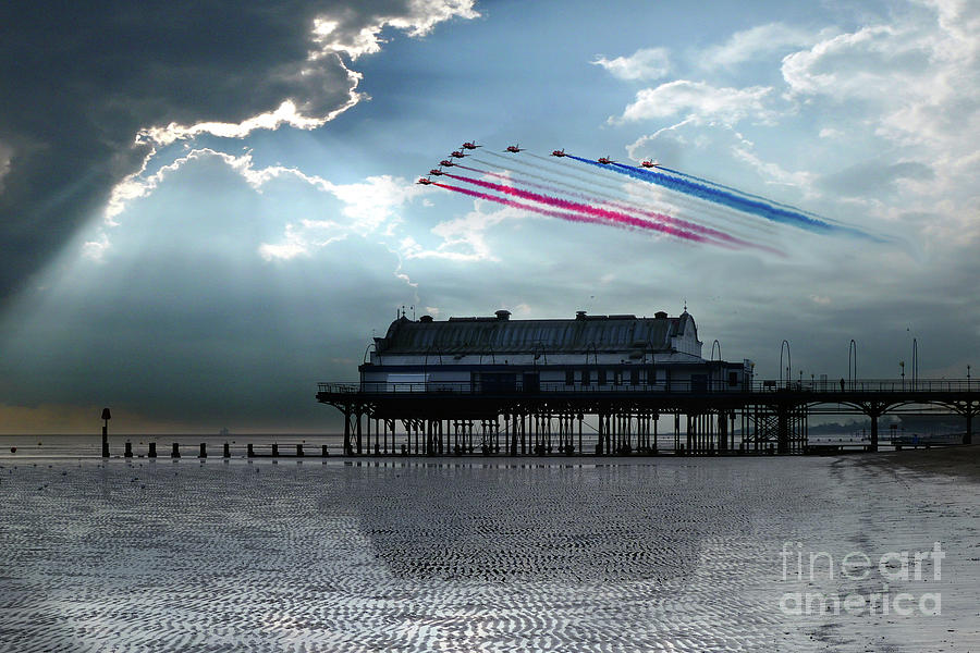 Red Arrows at Cleethorpes Digital Art by Airpower Art