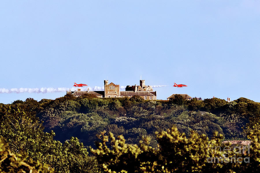 Red Arrows at Pendennis Castle Photograph by Terri Waters