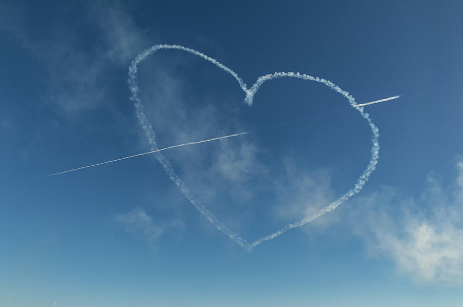 Red Arrows love heart Photograph by Gary Eason