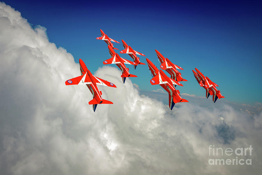 Red Arrows sky high Photograph by Gary Eason