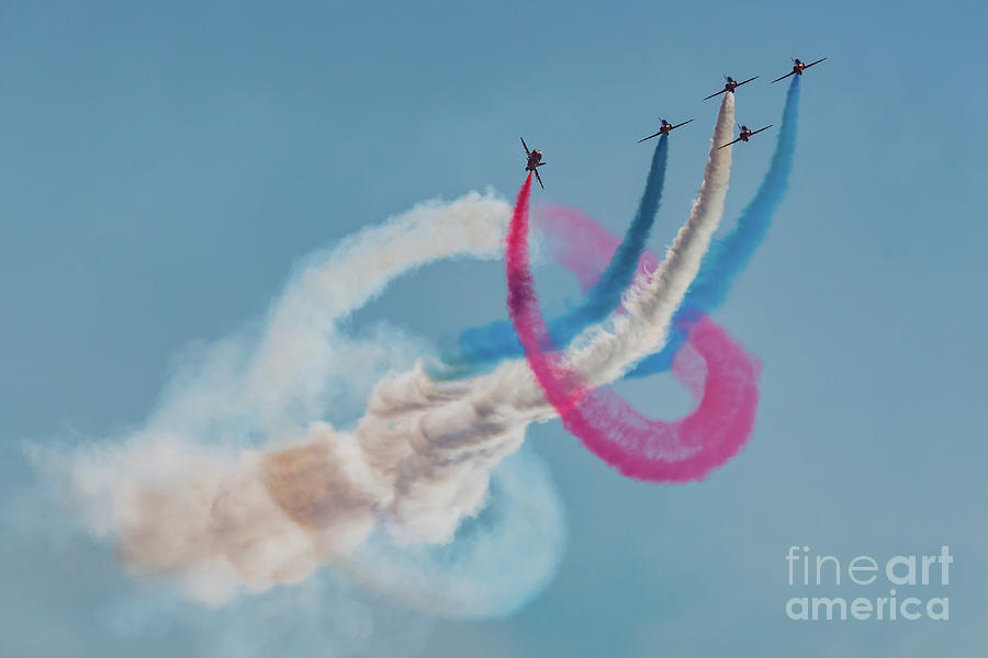 Red Arrows twister Photograph by Gary Eason