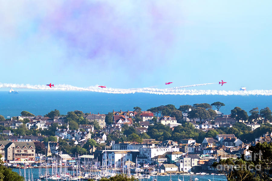Red Arrows Waving at Falmouth Photograph by Terri Waters