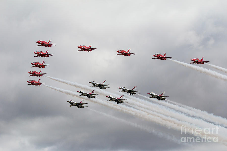 red Arrows with The Thunderbirds Digital Art by Airpower Art