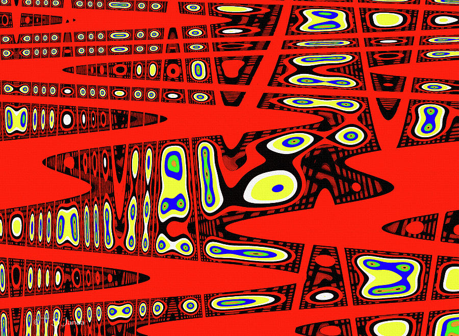 Red Art Abstract Digital Art by Tom Janca