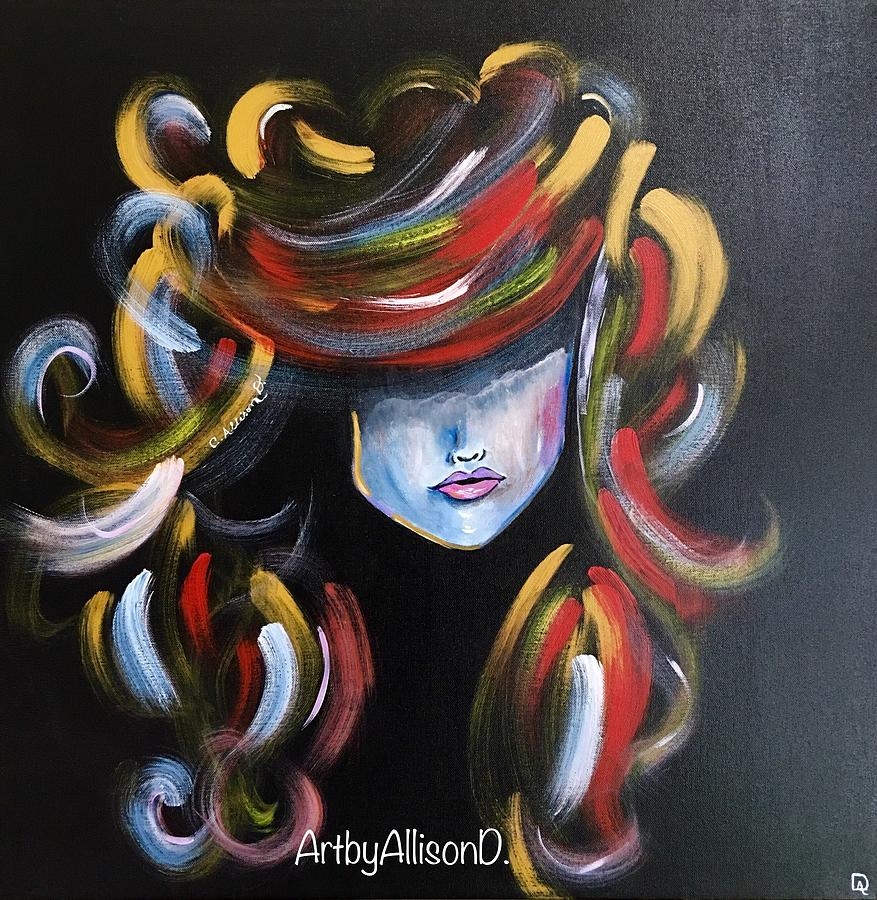 Woman Painting - Red by Allison Dixon