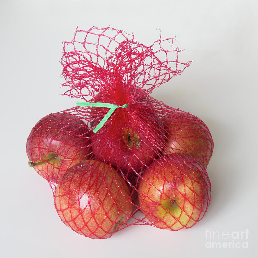 Red Bag Of Apples Photograph