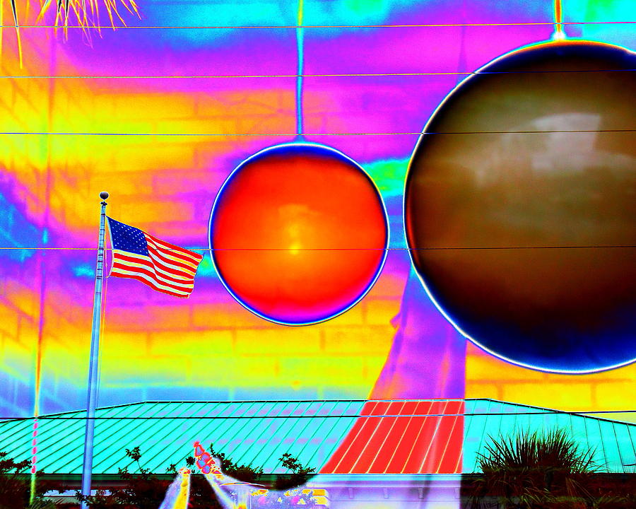 Red Ball Moon Digital Art by Larry Beat