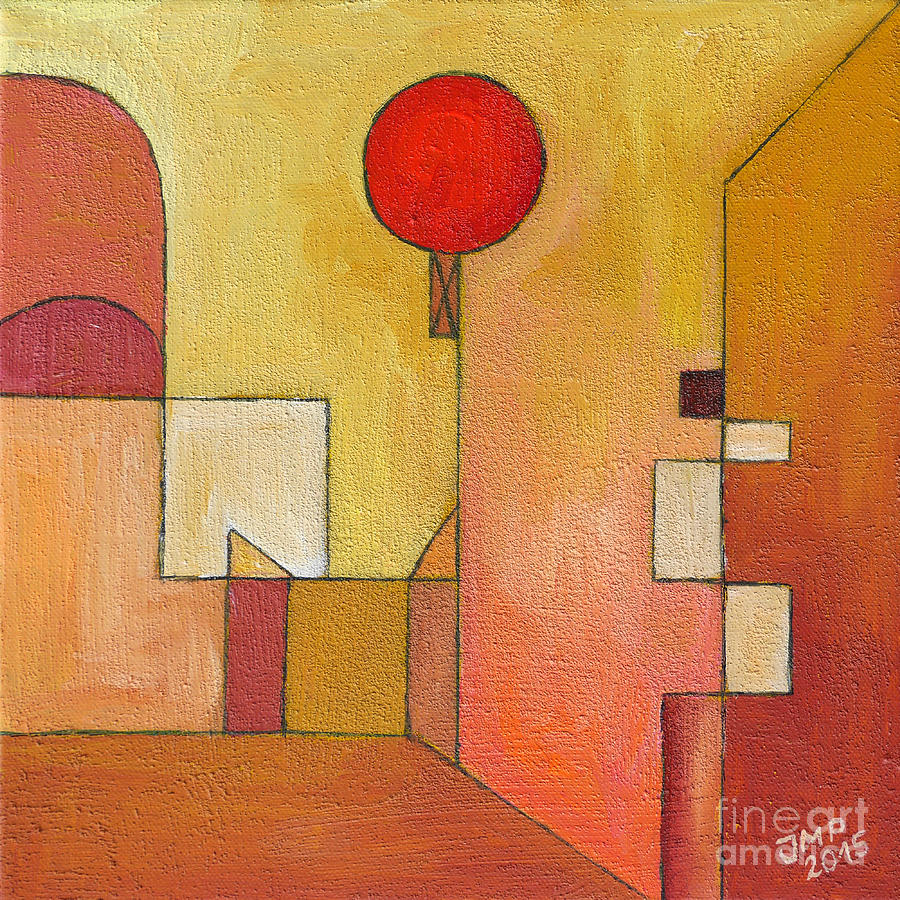Red Balloon Painting by Jutta Maria Pusl