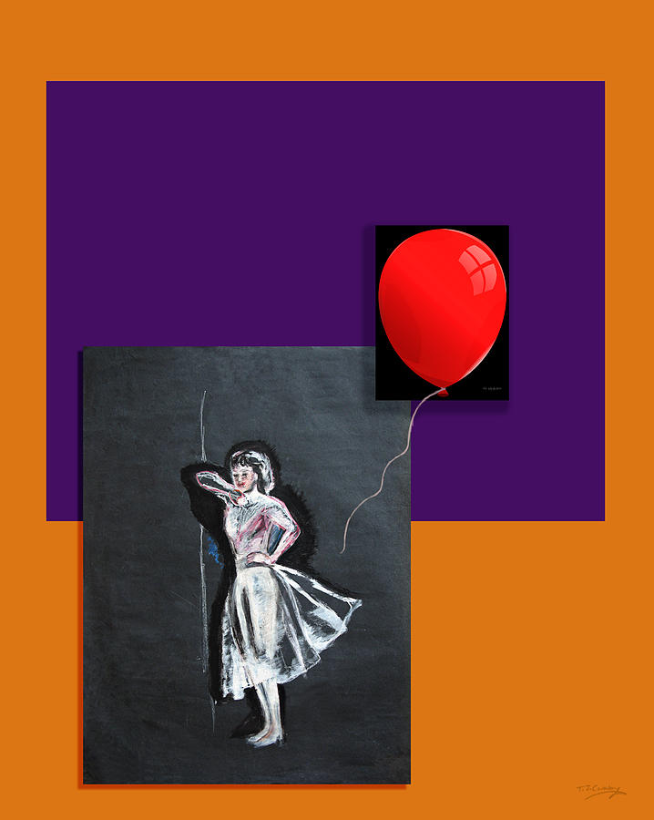 Red Balloon Painting by Tom Conway