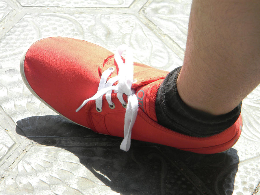 Red Barcelona Shoe Photograph by Marwan George Khoury