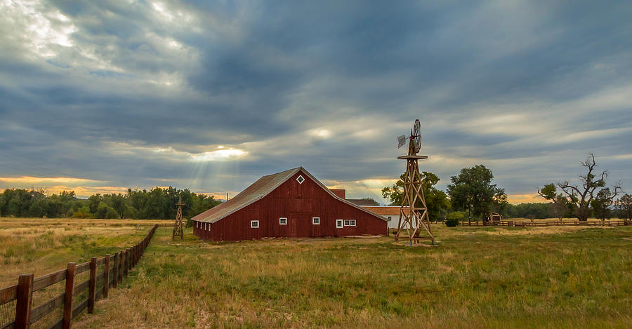 Red Barn and Cloud Drama Photograph by Vicki Stansbury