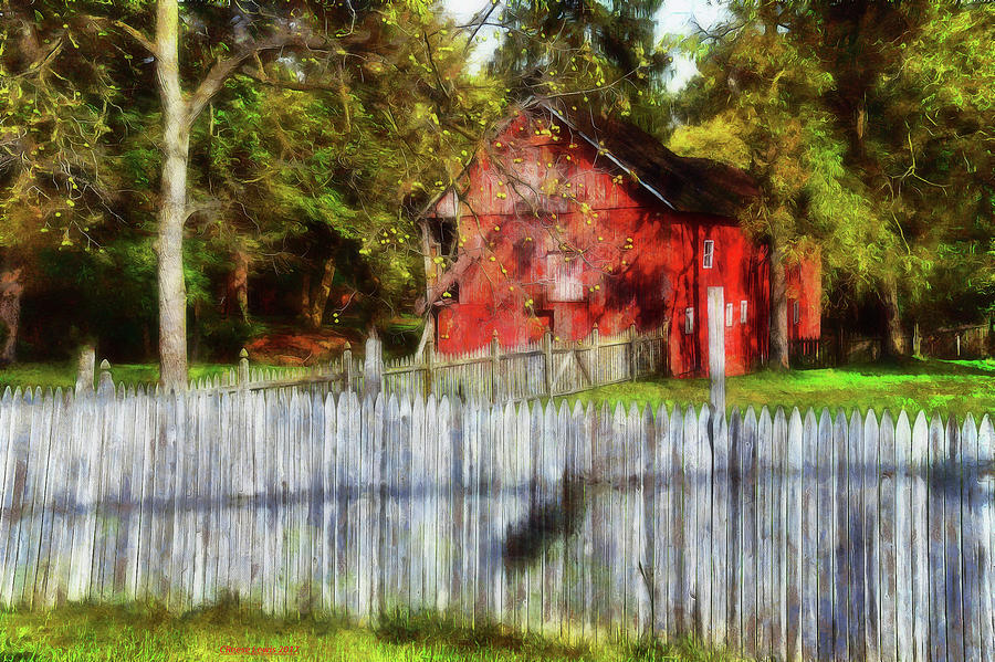 Barn Photograph - Red Barn And Fence by Reese Lewis
