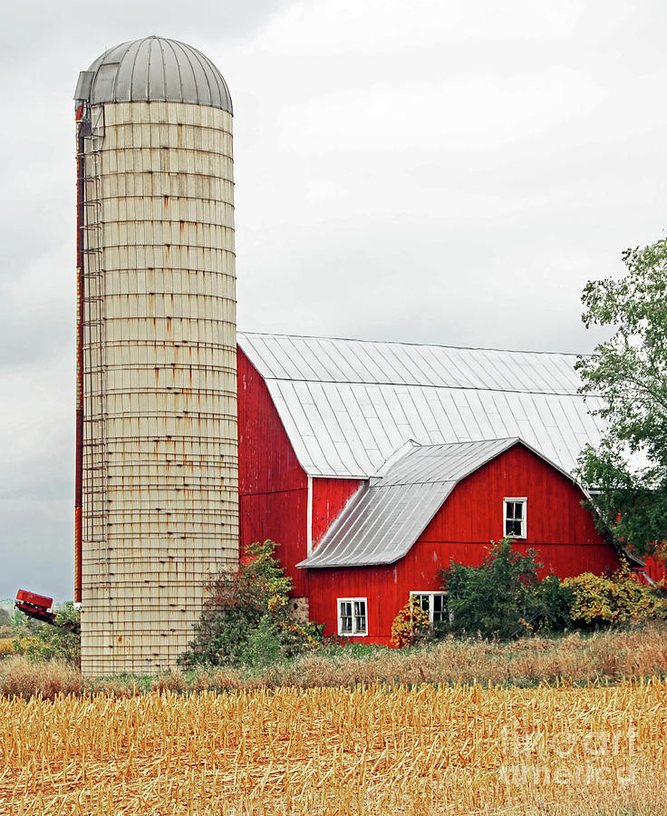 Red Barn and Silo 4460 Photograph by Jack Schultz