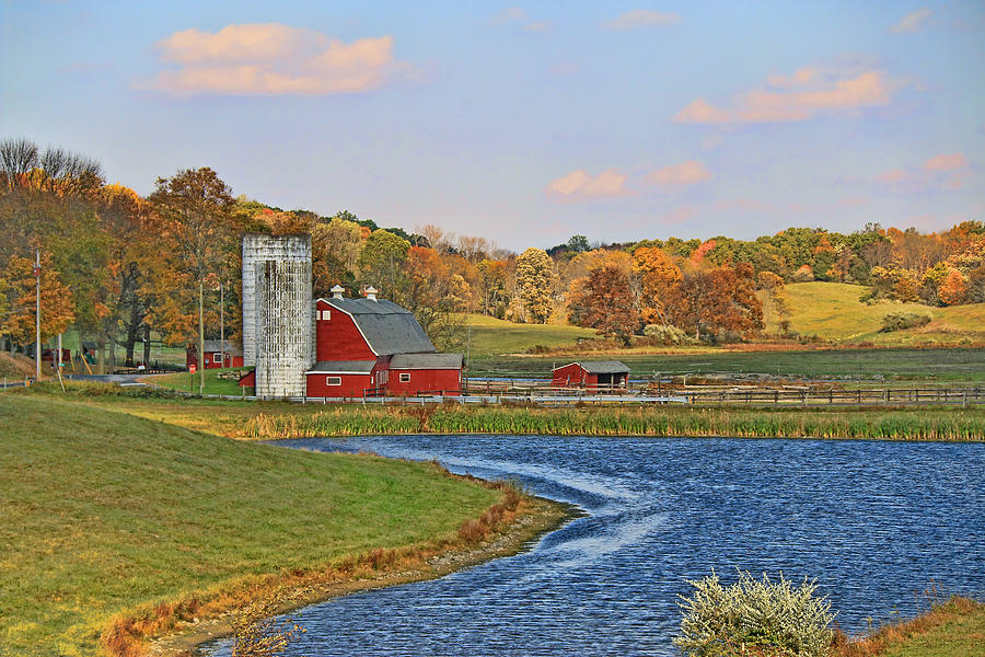 Red Barn and Silo Photograph by Allen Beatty